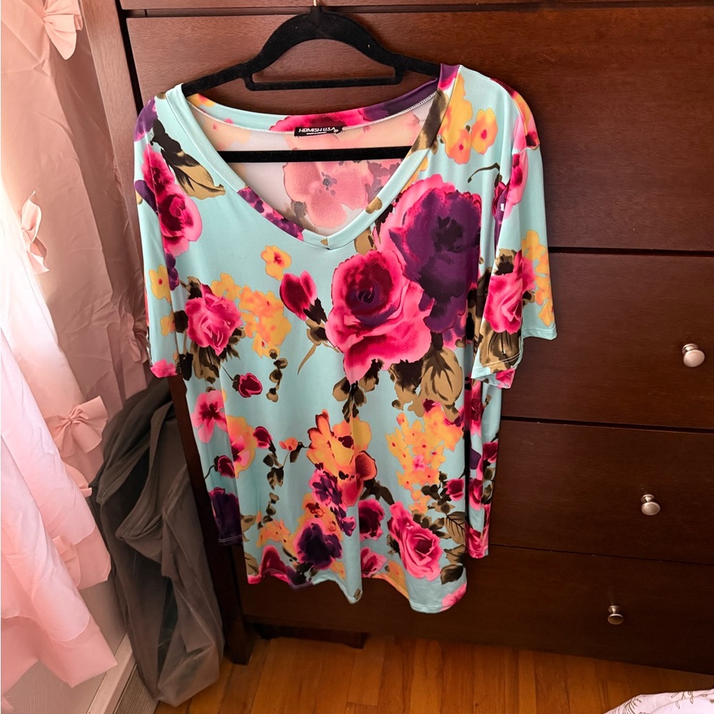 HEIMISH USA Floral V-Neck Top - Multicolor